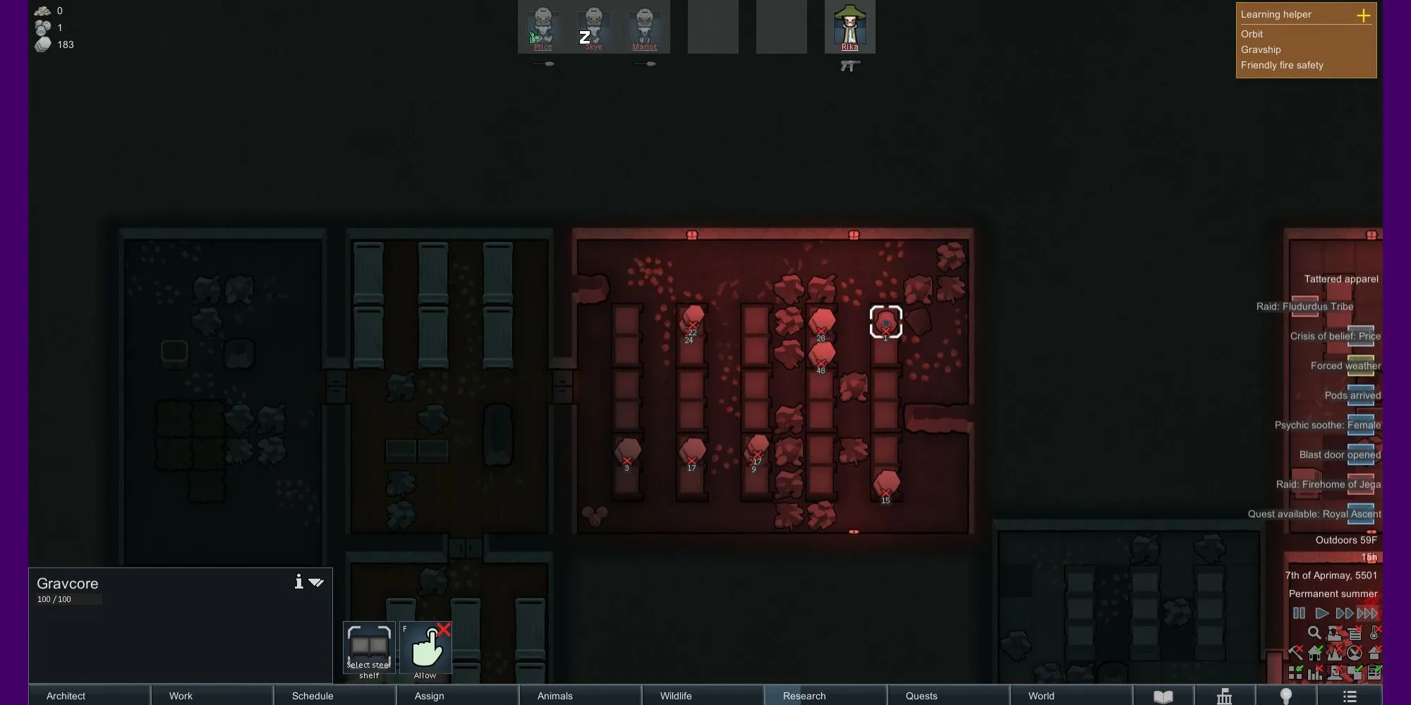 A Gravcore stored away in a bunker.