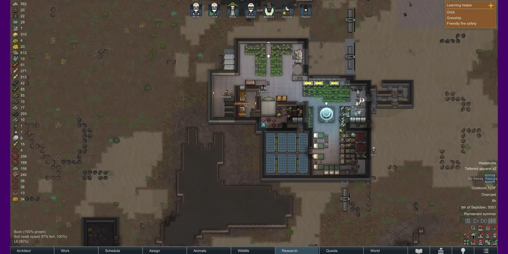 A mobile colony with several Hydroponics Basins supporting it.