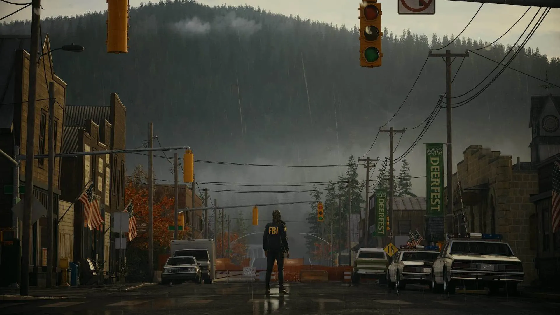 Ảnh chụp màn hình Alan Wake 2, minh họa công nghệ chuyển đổi môi trường nhanh, gợi ý tiềm năng cho game vòng lặp thời gian