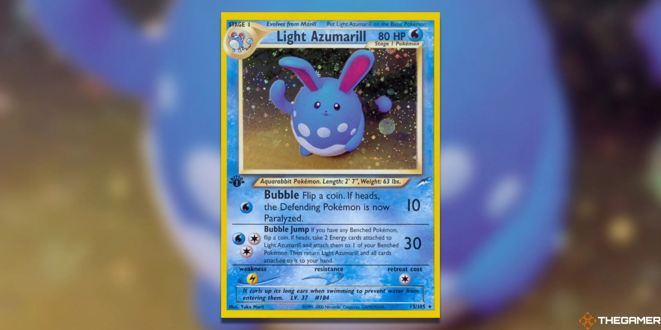 Artwork thẻ Light Azumarill từ bộ Neo Destiny trong Pokemon TCG