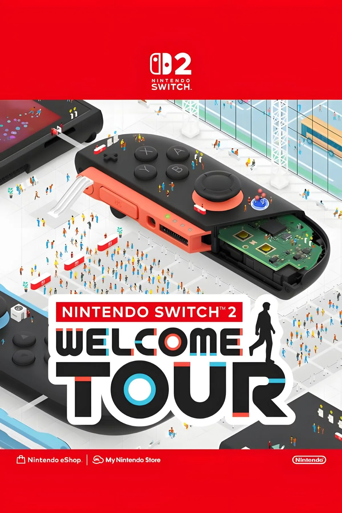 Bìa game Nintendo Switch 2 Welcome Tour với logo và hình ảnh tượng trưng cho trải nghiệm khám phá phần cứng.