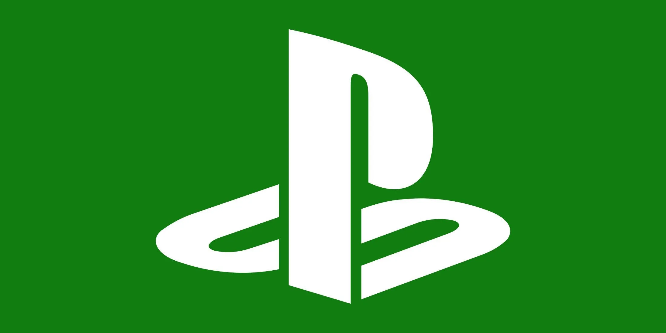 Biểu tượng PlayStation màu trắng trên nền xanh Xbox, minh họa sự hợp tác giữa hai nền tảng game