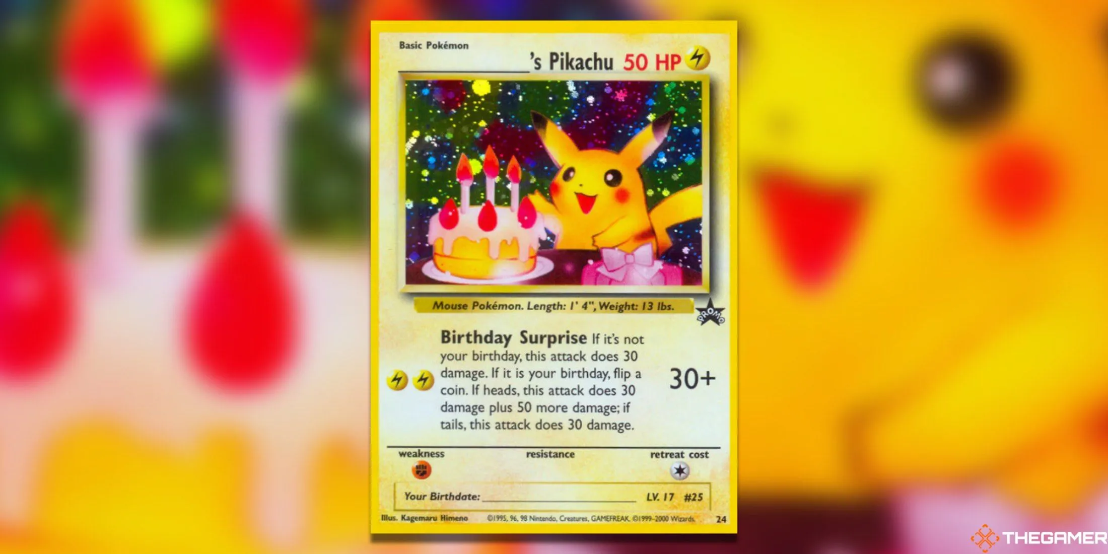 Blank's Pikachu WoTC Promo - Thẻ bài Pokemon TCG &quot;Happy Birthday Pikachu&quot; độc đáo để điền tên