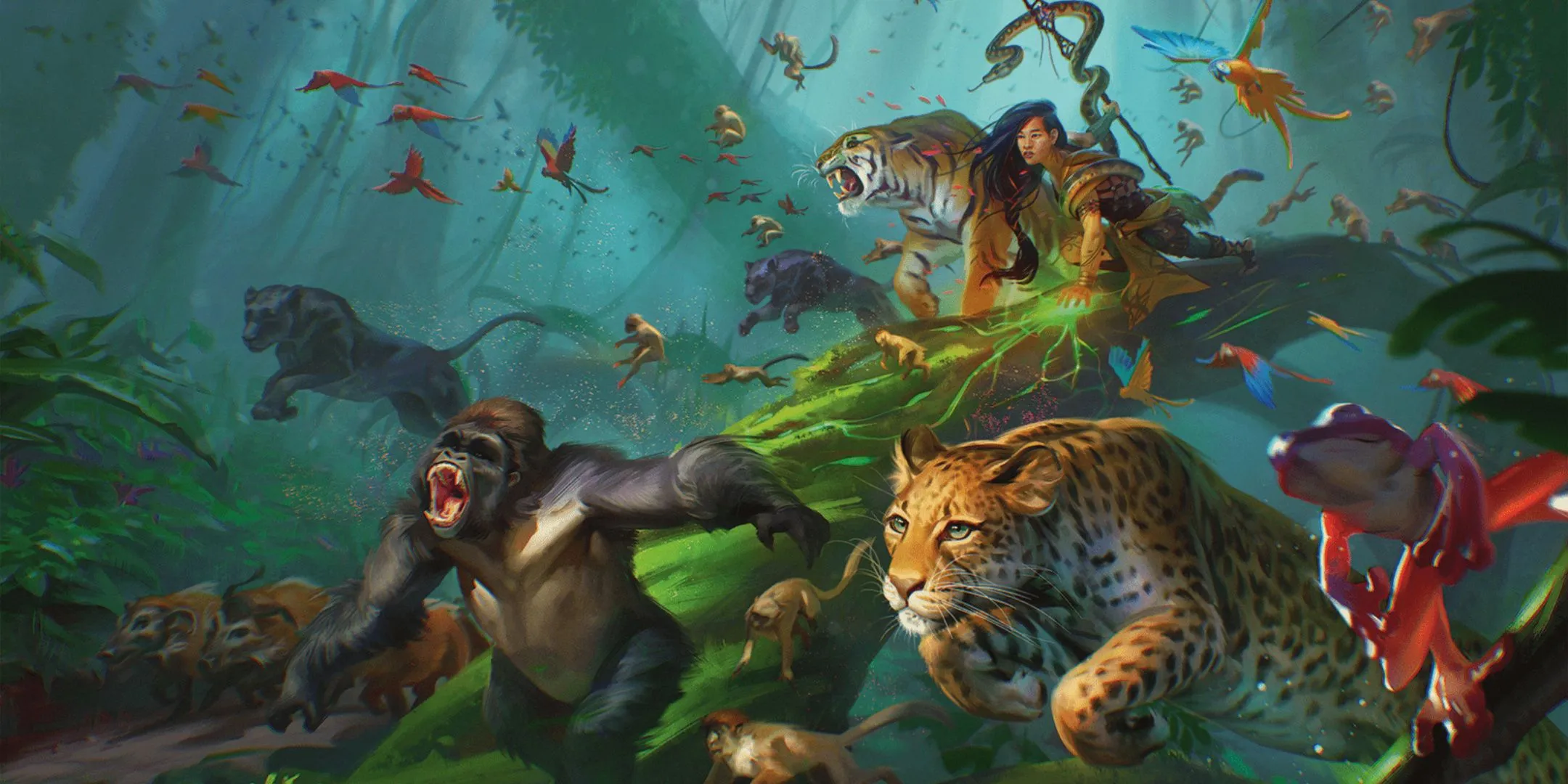 Druid triệu hồi sinh vật rừng, minh họa sự thay đổi trong luật Polymorph và Shape Change về điểm máu tạm thời