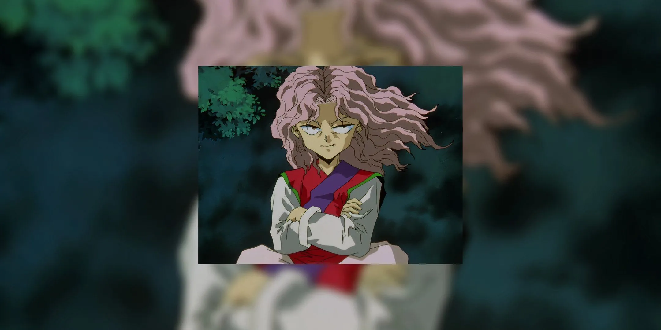 Genkai với mái tóc bay trong gió, tư thế sẵn sàng chiến đấu trong Yu Yu Hakusho.
