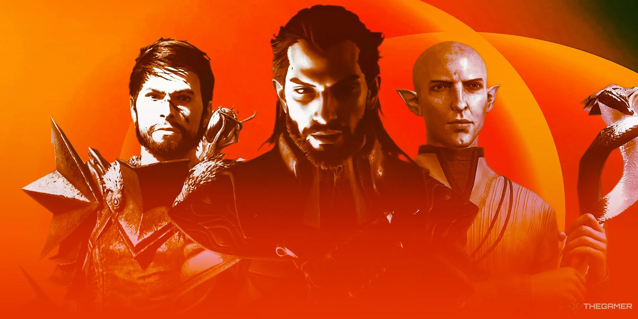 Hawke, Lucanis và Solas đại diện cho các phần game Dragon Age 2, Inquisition và The Veilguard.