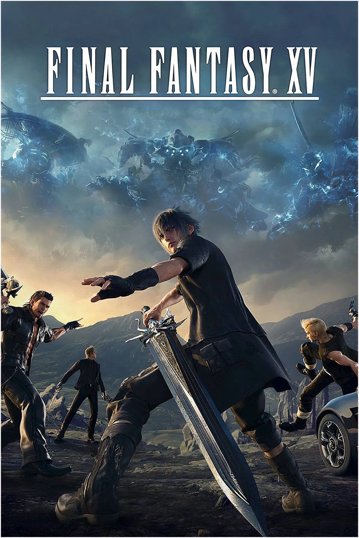 Hình ảnh cắt dán về Final Fantasy XV, nhóm Noctis trên hành trình road trip