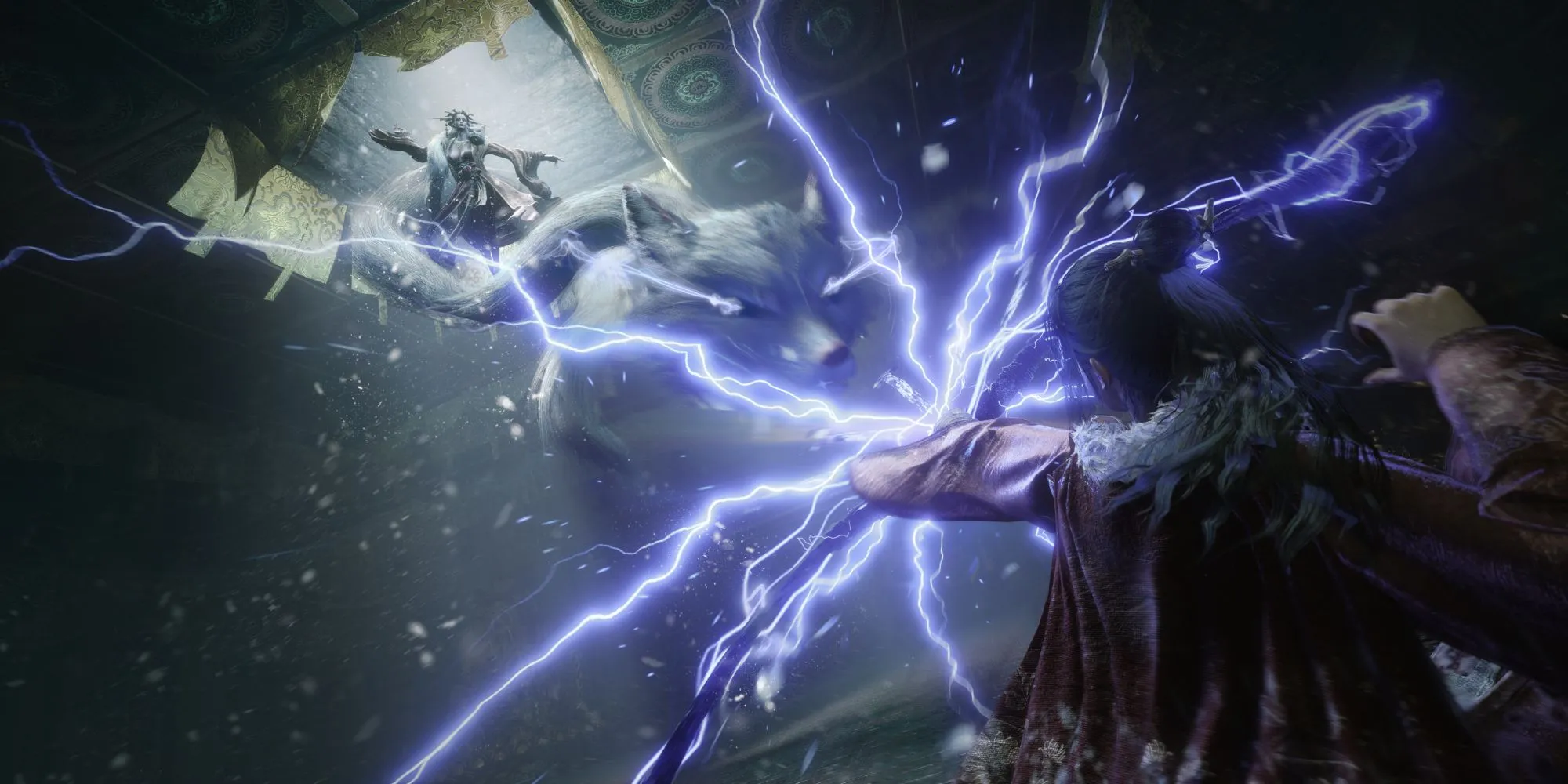 Hình ảnh nữ nhân vật chính Wuchang trong bối cảnh game Fallen Feathers, toát lên vẻ bí ẩn của thế giới Soulslike.