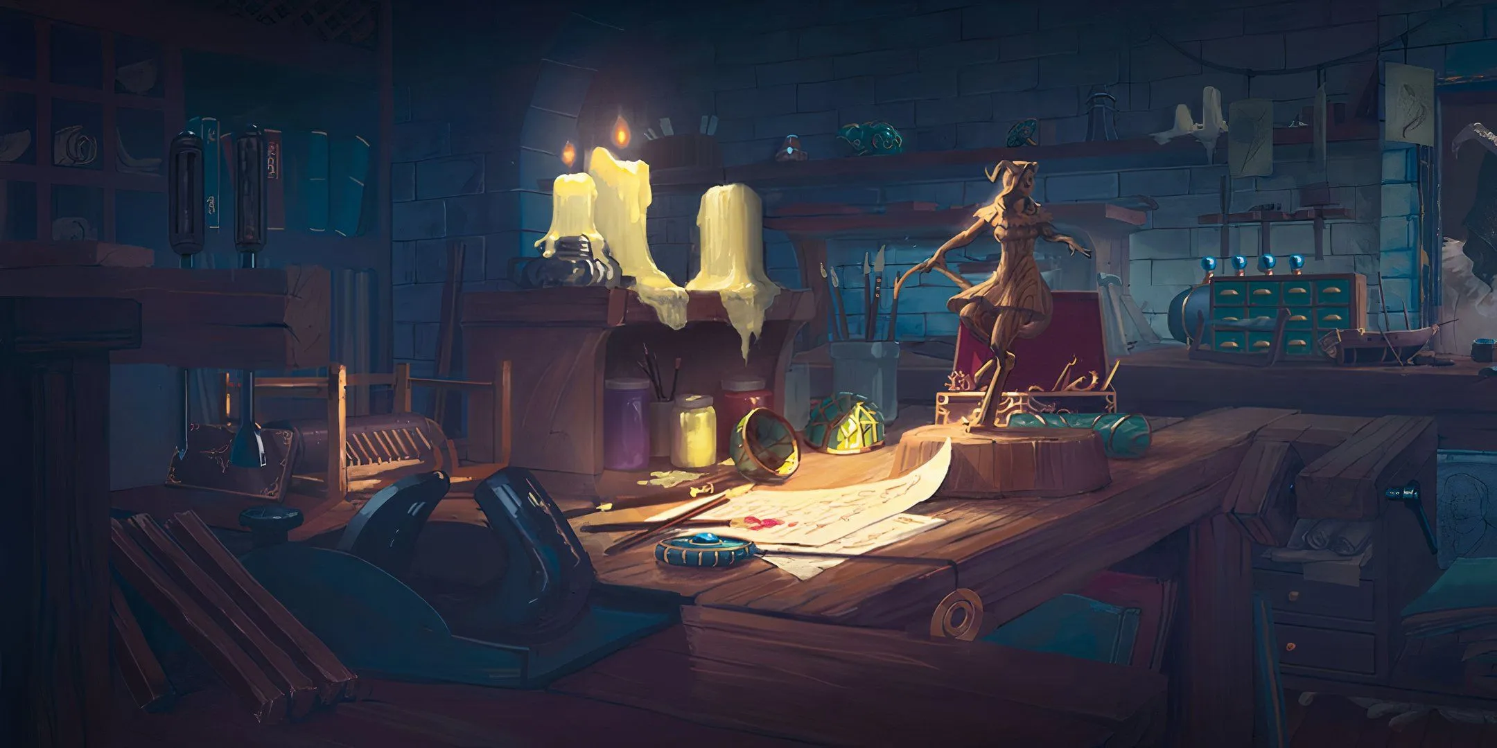 Hình minh họa của Luca Bancone về Background Nghệ nhân (Artisan) trong D&amp;D.