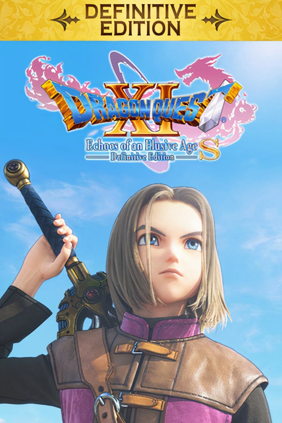 Luminary và các đồng đội trong Dragon Quest XI đối mặt với quái vật, tái hiện phong cách JRPG cổ điển.