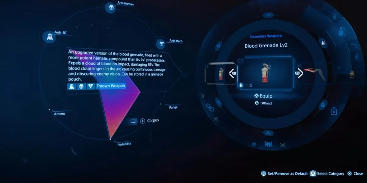 Lựu Đạn Máu Lv2 trong Death Stranding 2: On the Beach