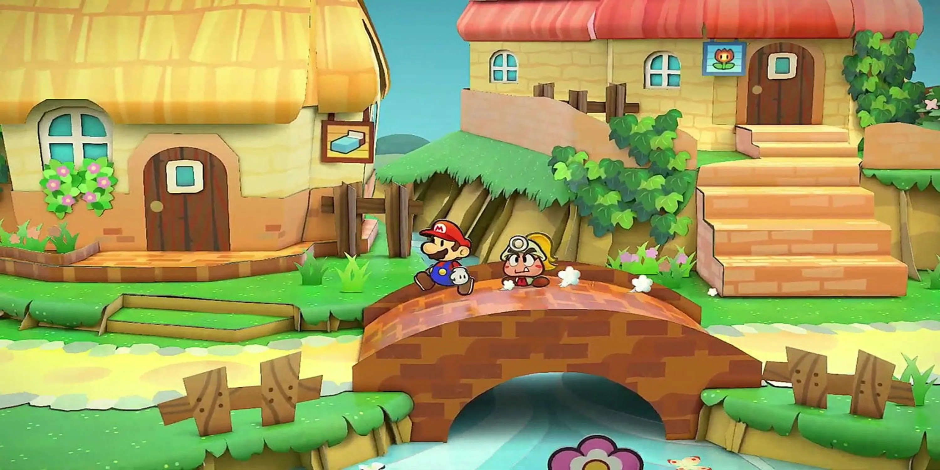 Mario trên hành trình khám phá thế giới phẳng đầy màu sắc của Paper Mario: The Thousand-Year Door, một viên ngọc RPG hài hước trên GameCube