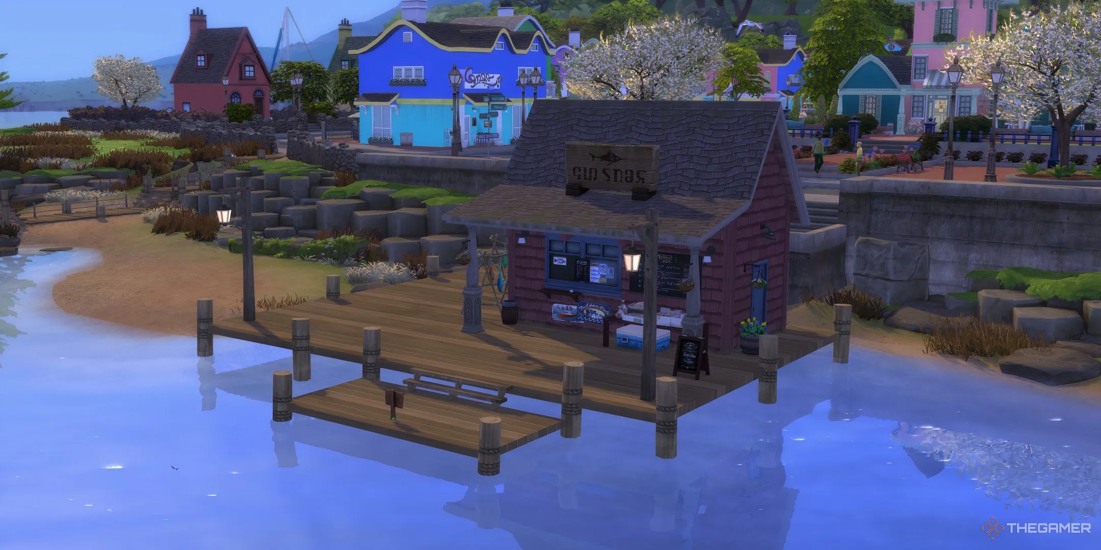 Nhà sàn câu cá của Thuyền Trưởng bên bờ biển Coast of Adhmor trong The Sims 4 Enchanted By Nature.