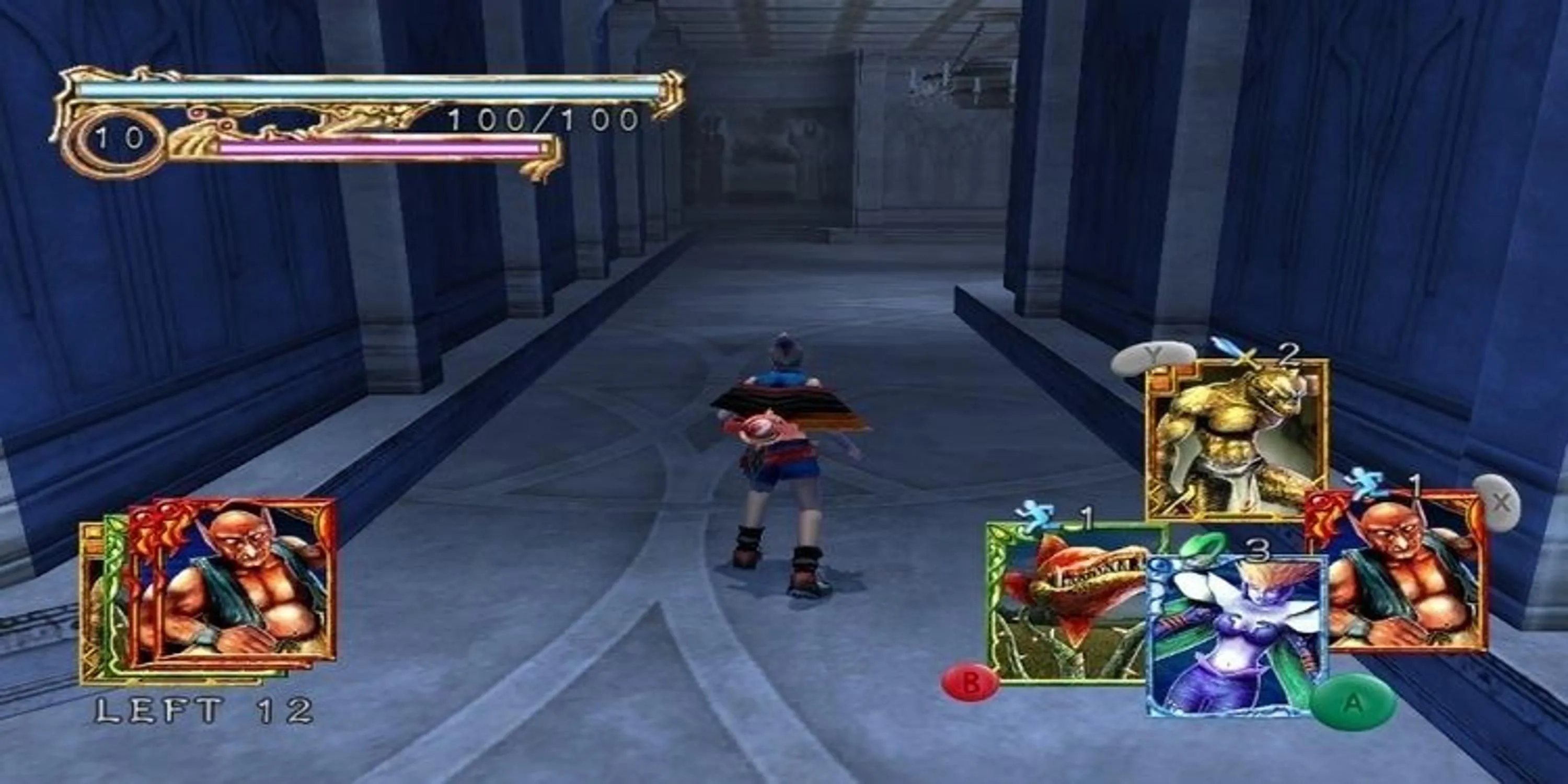 Nữ chiến binh Tara khám phá hành lang tăm tối trong Lost Kingdoms 2, thể hiện phong cách đồ họa độc đáo và cơ chế chiến đấu thẻ bài thời gian thực trên GameCube