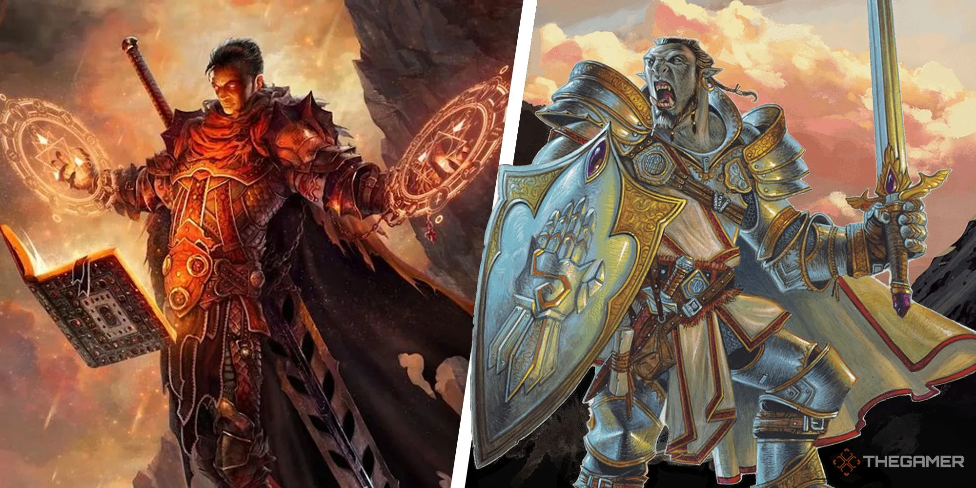Paladin với khiên và giáp, thể hiện tầm quan trọng của việc sử dụng hành động để trang bị hoặc tháo khiên trong D&amp;D