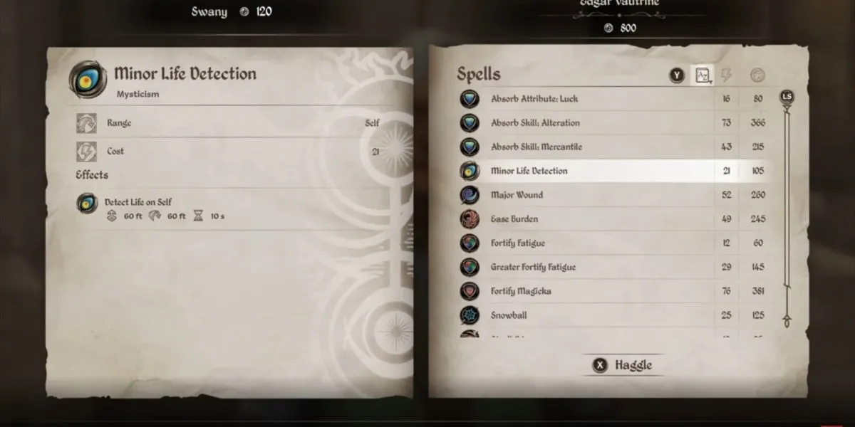 Phép thuật Minor Life Detection hiển thị các sinh vật sống ẩn mình trong The Elder Scrolls IV: Oblivion Remastered, hỗ trợ game thủ khám phá an toàn.