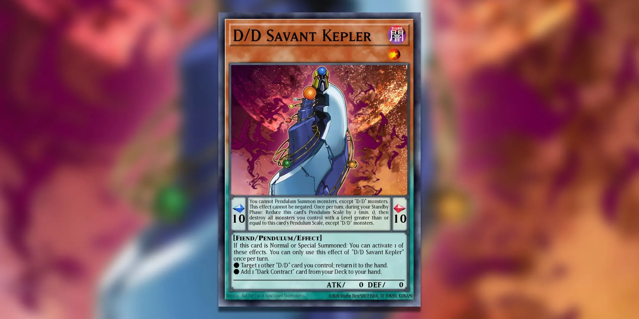 Quái vật D_D Savant Kepler từ archetype D/D/D trong Yu-Gi-Oh! TCG.