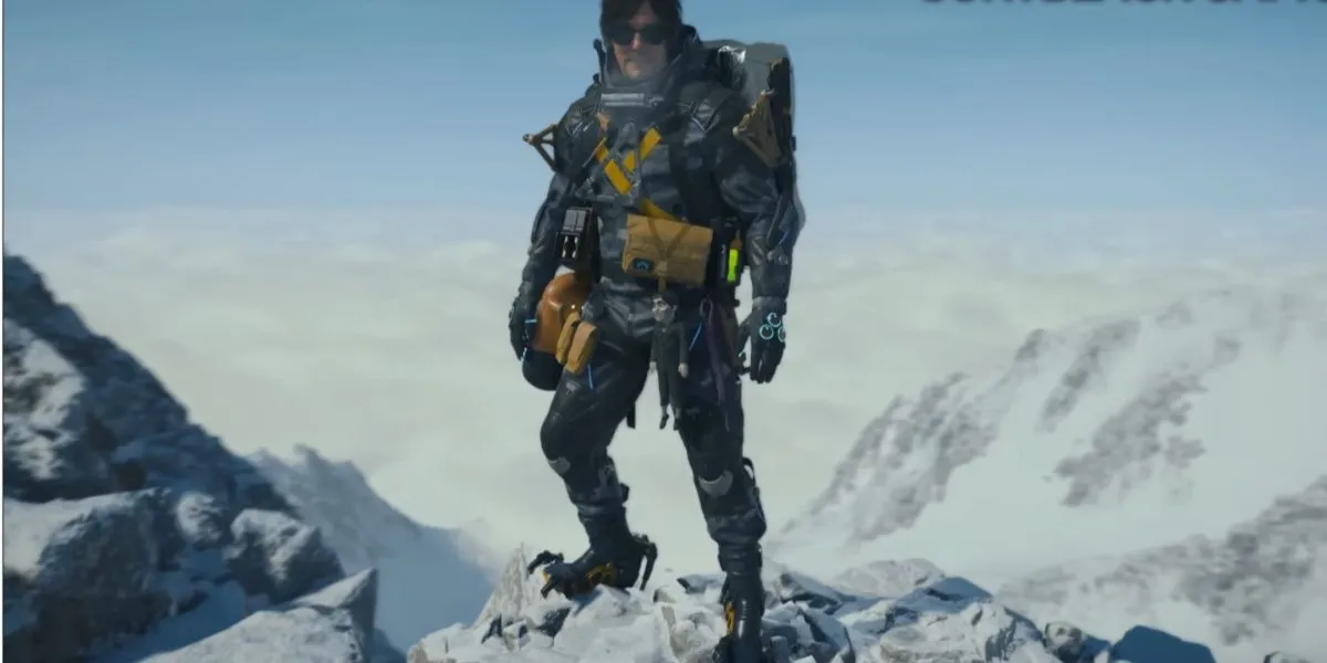 Sam Porter Bridges mặc Black Camo Suit trong Death Stranding 2: On the Beach