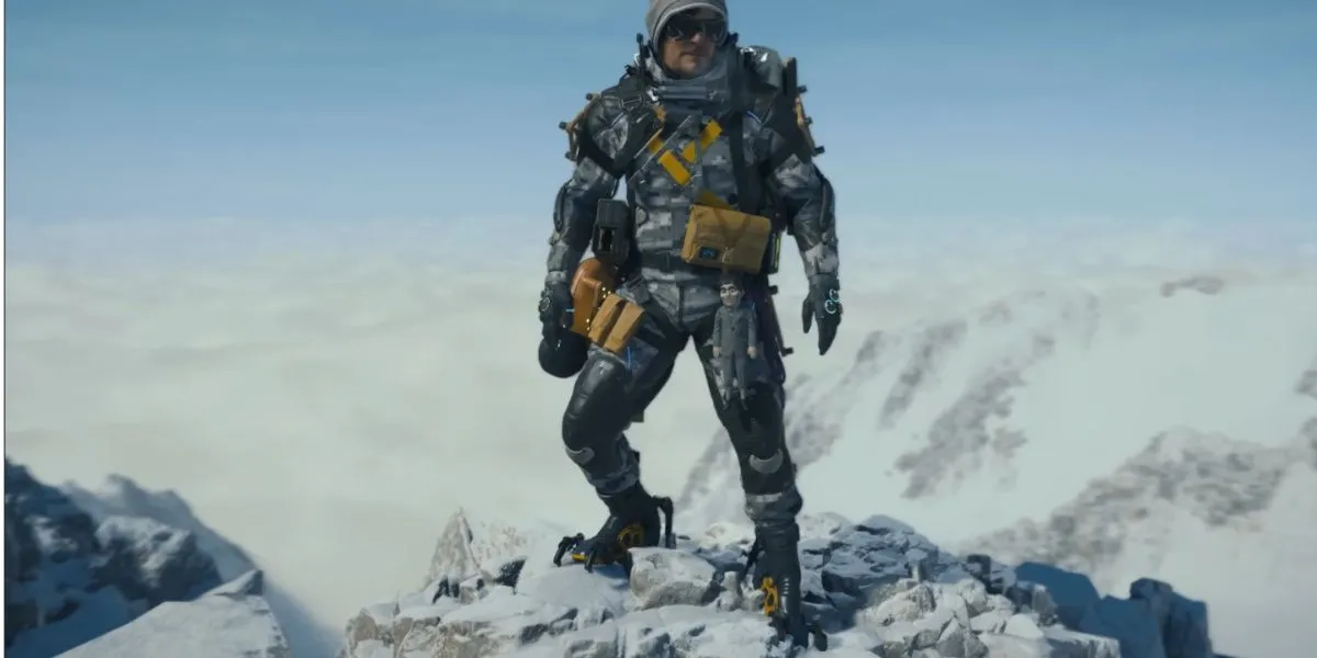 Sam Porter Bridges mặc Squares Suit trong Death Stranding 2: On the Beach