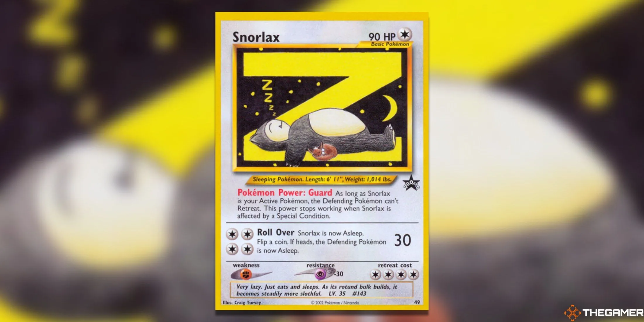 Snorlax WoTC Promo - Thẻ bài Pokemon TCG giá trị thể hiện Snorlax đang ngủ cùng Eevee