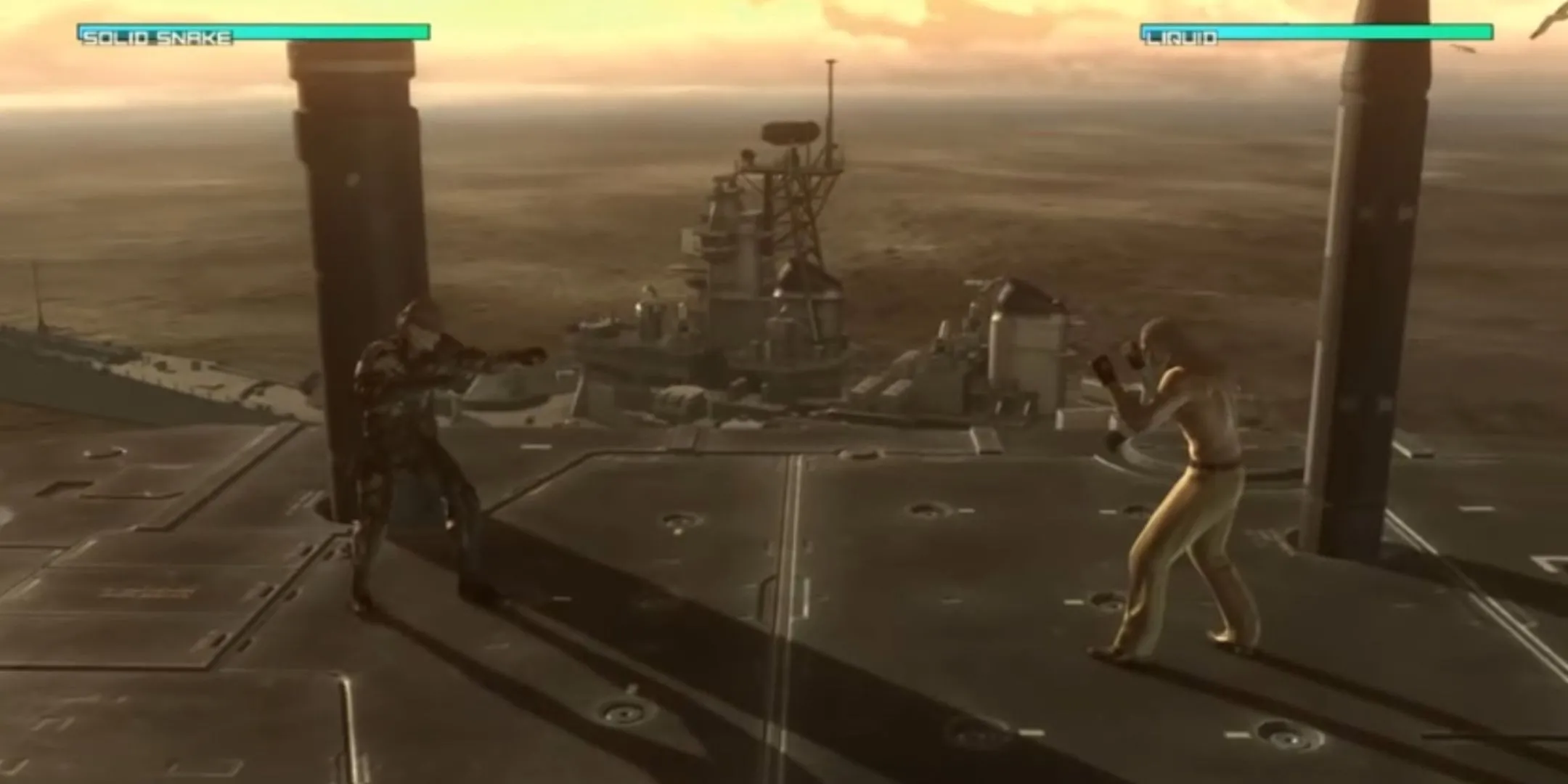 Solid Snake và Liquid Ocelot chuẩn bị giao chiến trong trận đấu tay đôi đỉnh cao của Metal Gear Solid 4.