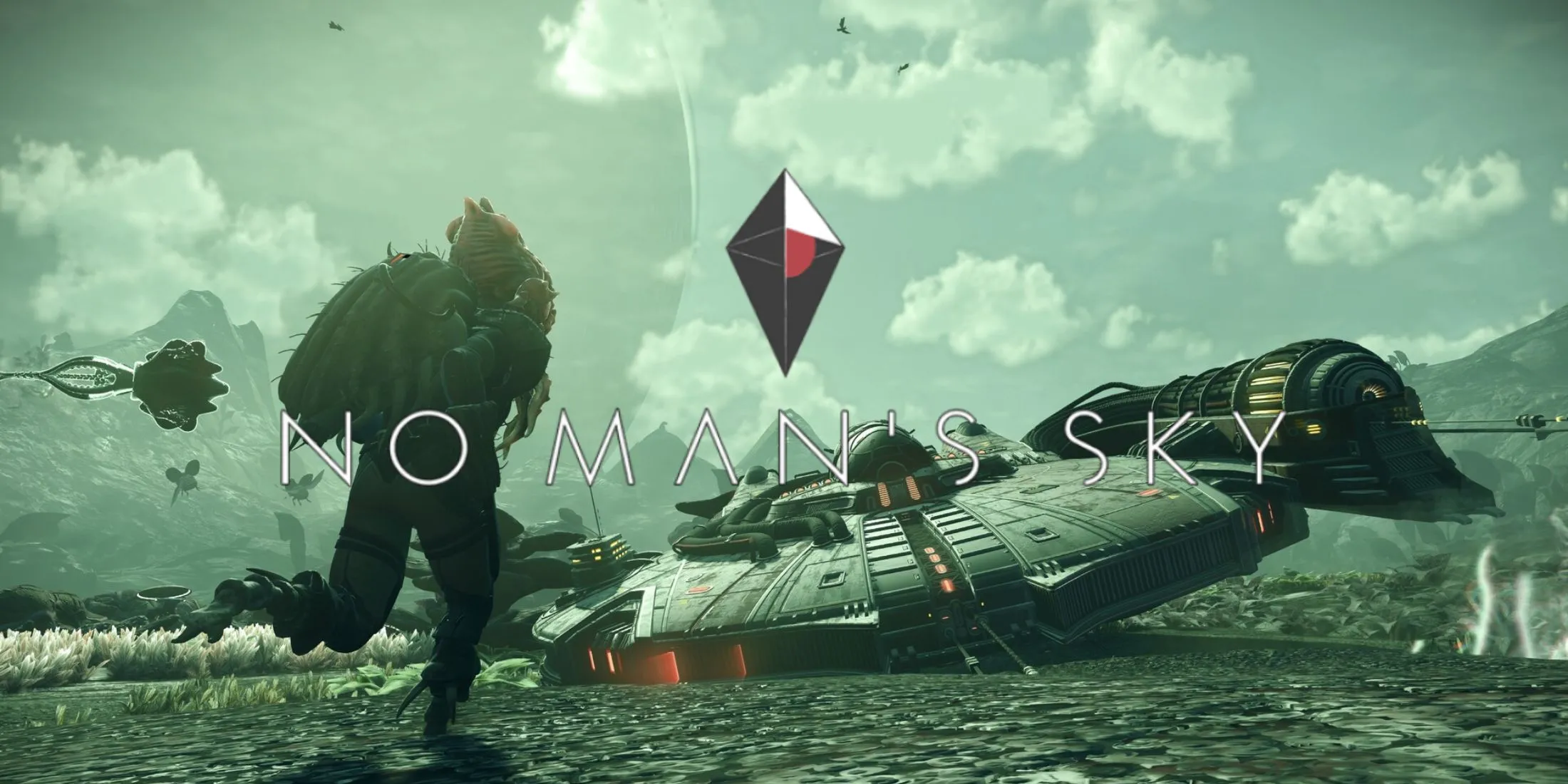 Tàu vũ trụ của người chơi No Man's Sky trong không gian rộng lớn