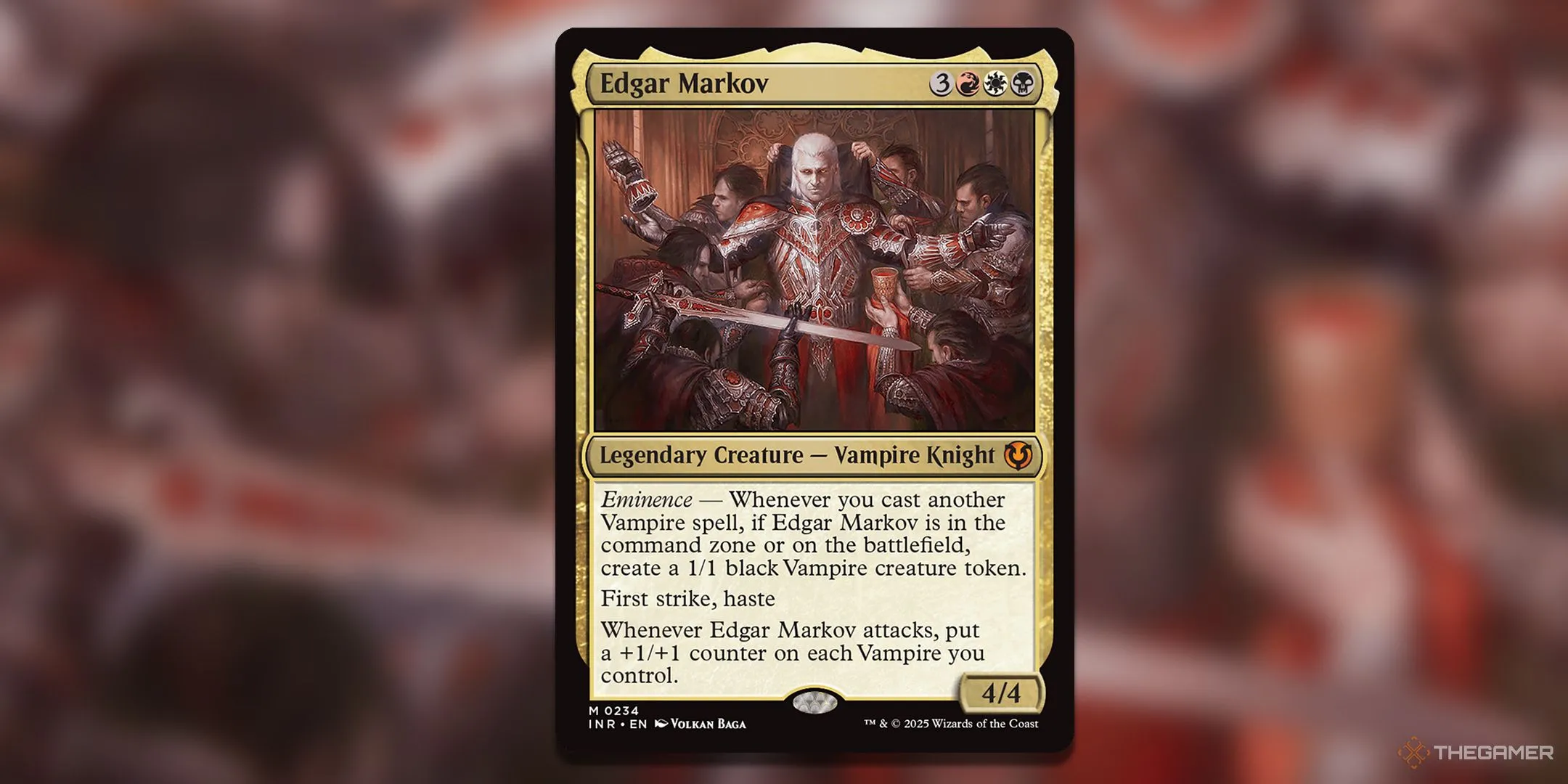 Thẻ bài Edgar Markov, thủ lĩnh Vampire tối thượng, tạo ra vô số token khi chơi các sinh vật Vampire khác.
