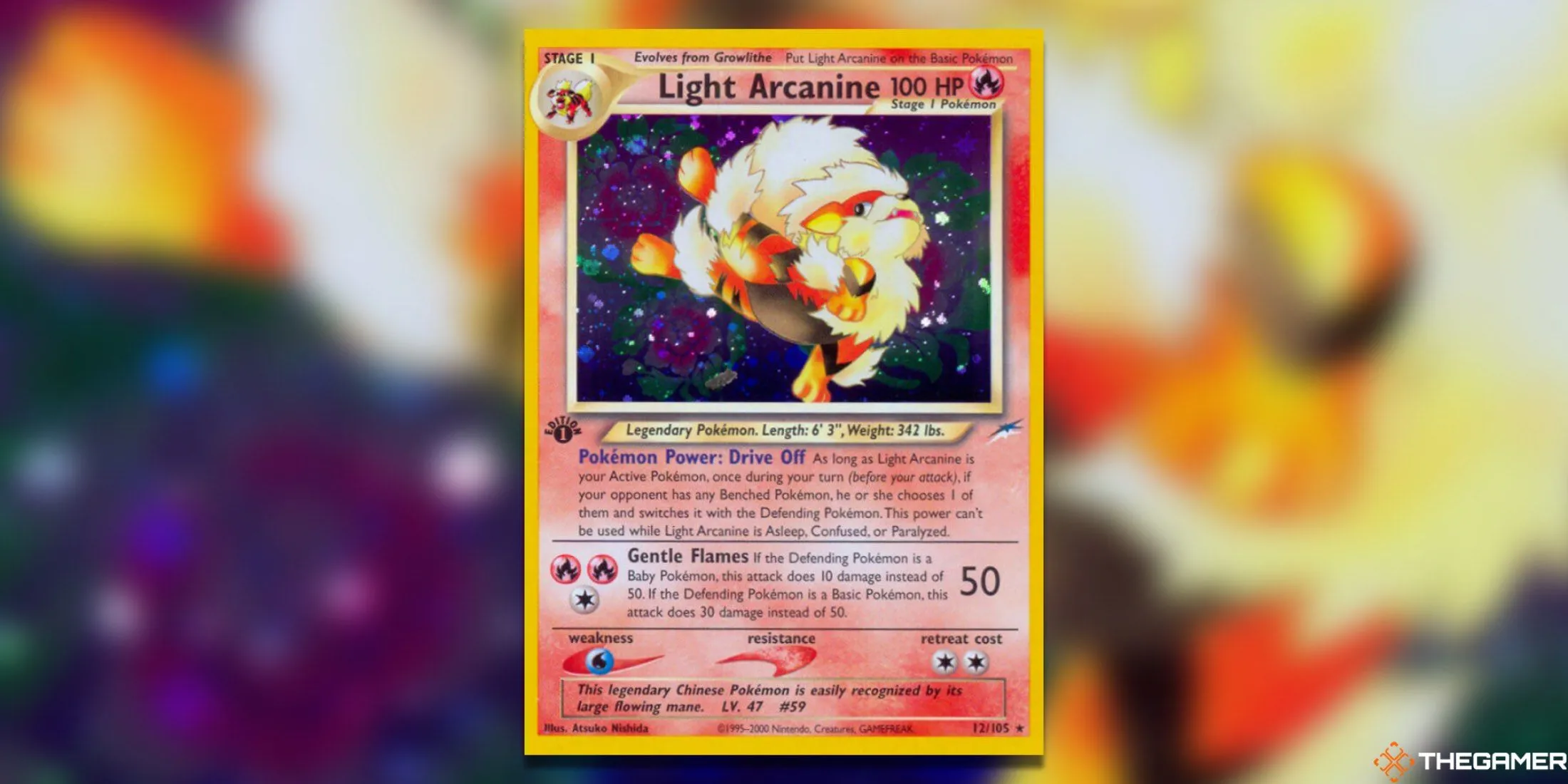 Thẻ bài Light Arcanine Holo Rare giá trị cao từ bộ Neo Destiny Pokemon TCG