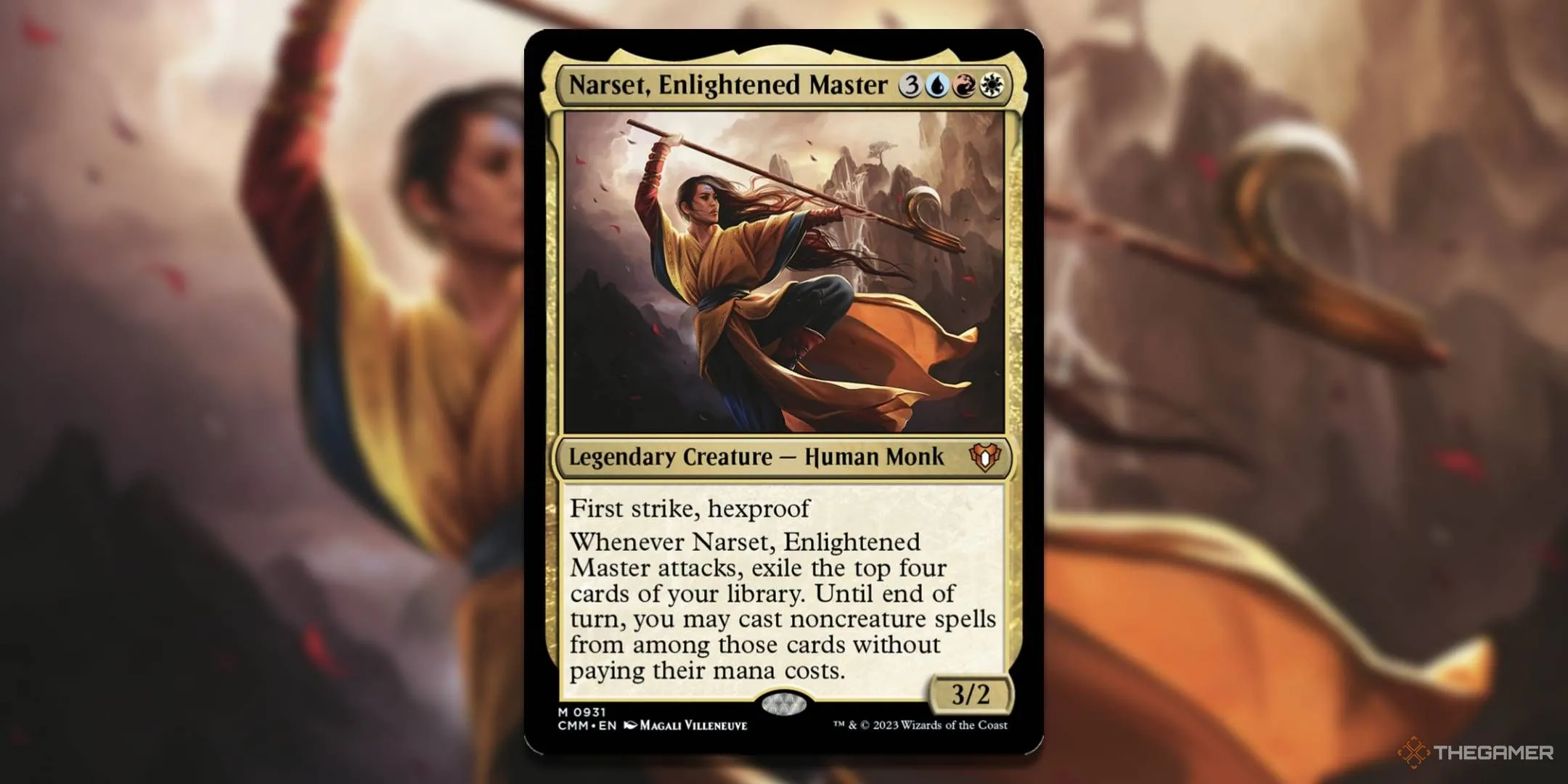 Thẻ bài Narset, Enlightened Master, tướng Commander phổ biến trong các deck lượt phụ nhờ khả năng thi triển phép thuật miễn phí.