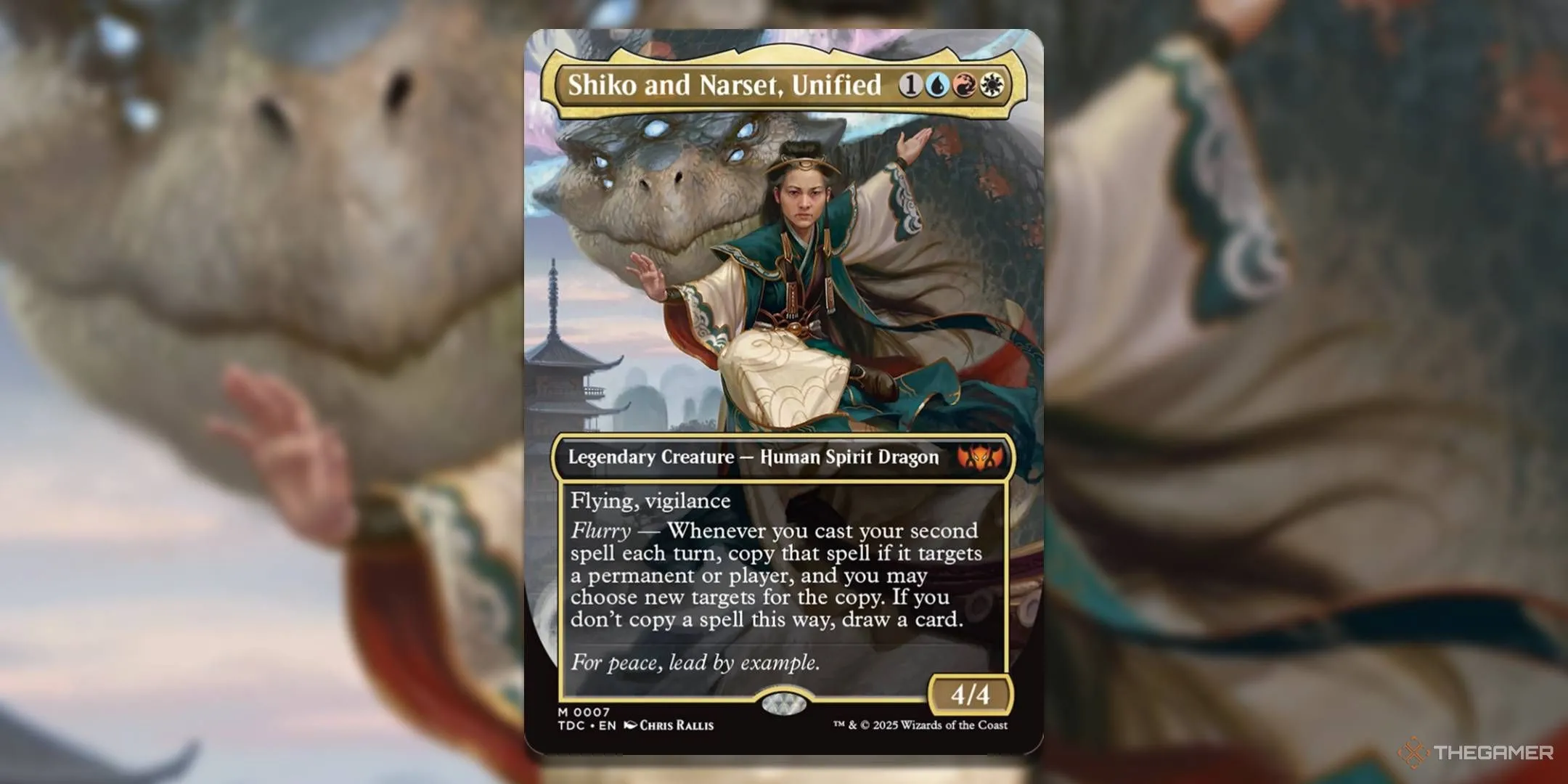 Thẻ Shiko và Narset, Unified đại diện cho cơ chế Flurry của Jeskai Striker trong MTG
