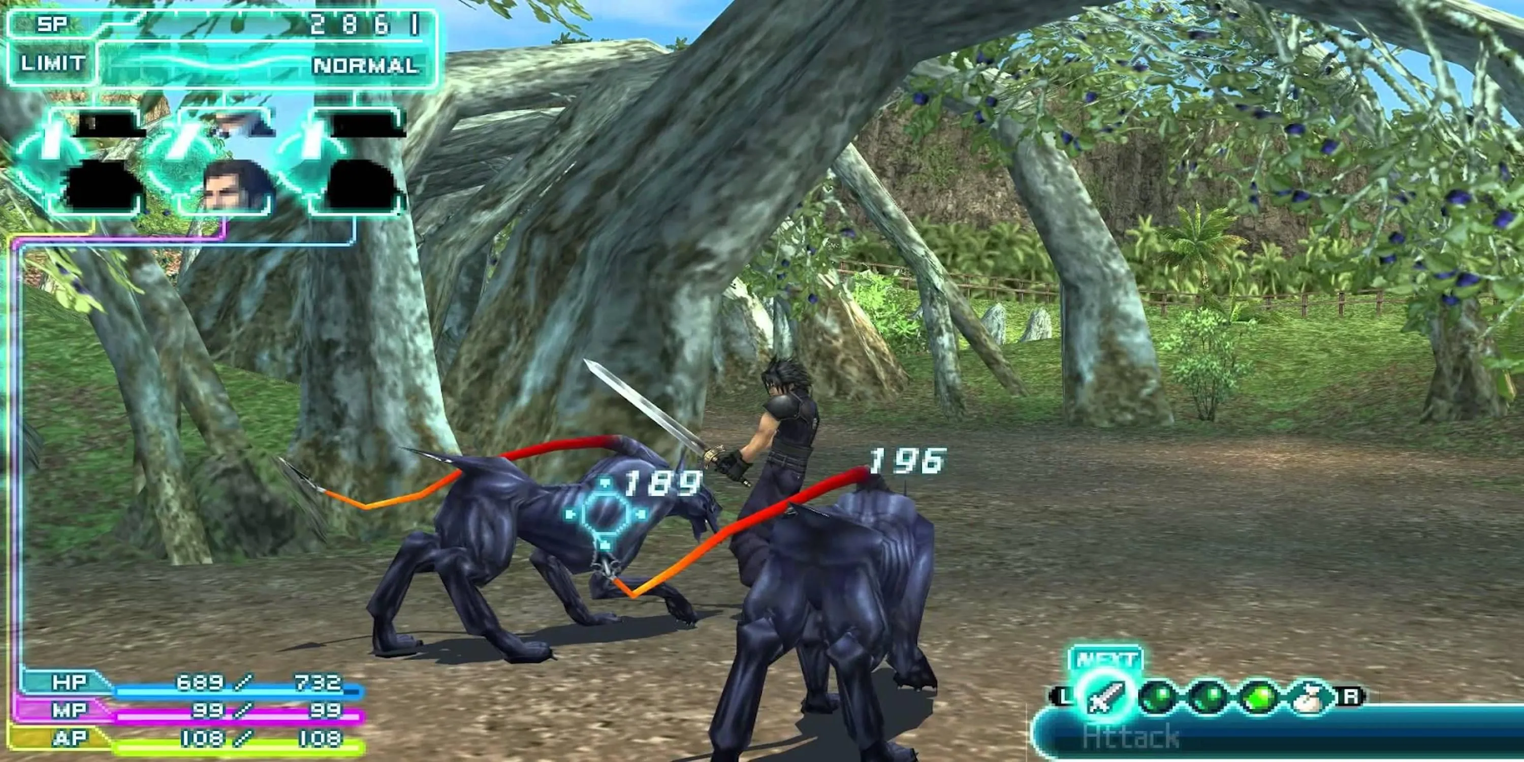 Zack Fair dũng cảm đối mặt với quái vật trong phân cảnh chiến đấu kịch tính của Crisis Core Final Fantasy VII trên PSP