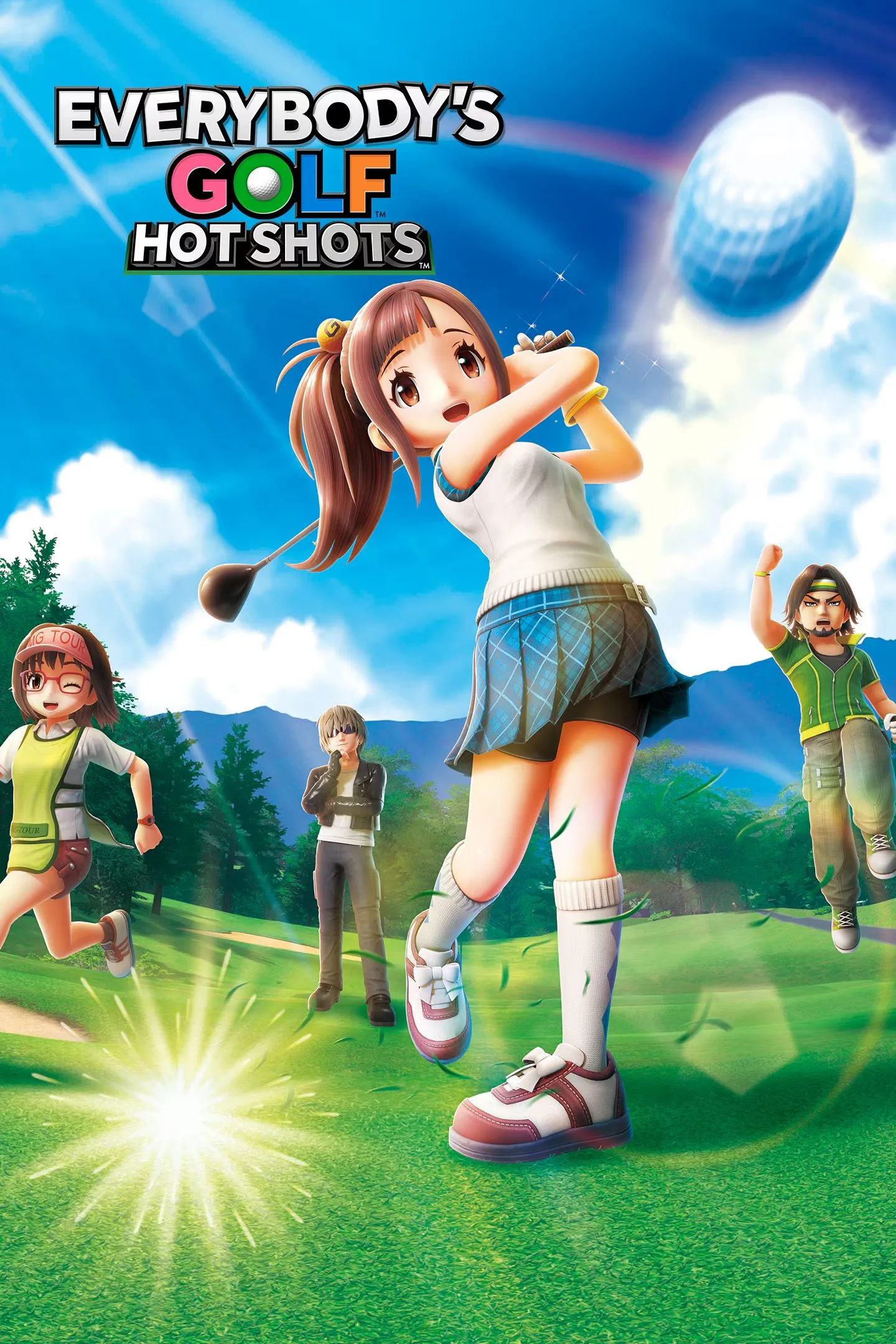 Ảnh bìa chính thức của game Everybody's Golf Hot Shots, một tựa game golf arcade được phát triển bởi Hyde, Inc. và phát hành bởi Bandai Namco Entertainment.