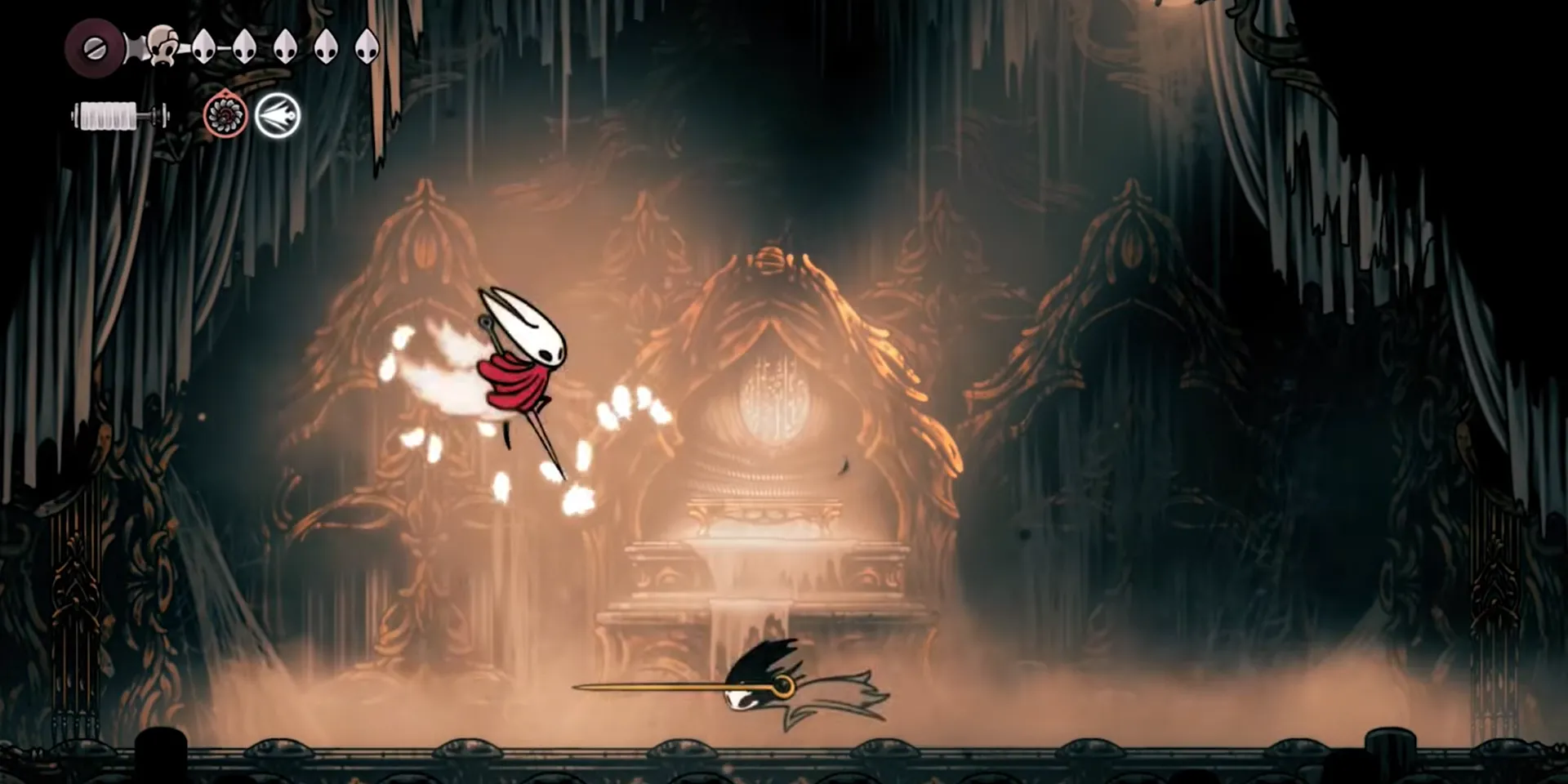 Boss Phantom với dáng vẻ thanh lịch và nhịp độ chiến đấu nhanh trong Hollow Knight Silksong