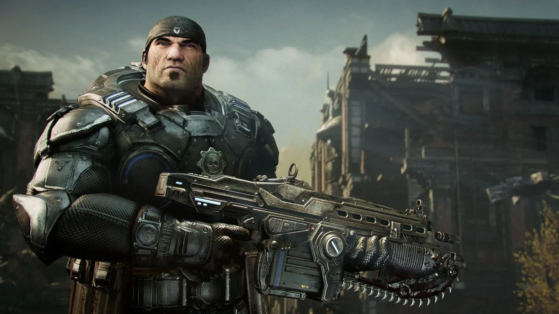 Cảnh chiến đấu kịch tính trong Gears of War: Reloaded, bản remaster thứ hai với đồ họa 4K và 120 FPS, đưa trải nghiệm Gears 1 lên tầm cao mới và mở rộng cho người chơi PlayStation.