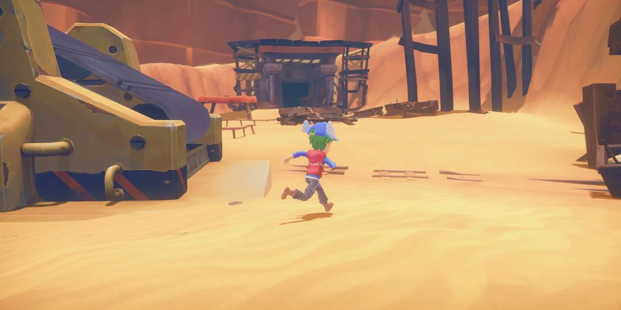 Chạy quanh công trường xây dựng trong My Time at Portia, một game mô phỏng cuộc sống với nhiều công việc không ngừng nghỉ