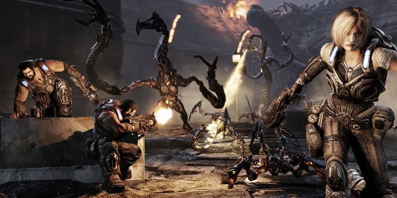 Delta Squad đoàn kết trong Gears of War 3, chuẩn bị cho cuộc chiến cuối cùng chống lại Lambent và Locust, một cái kết hoành tráng và đầy cảm xúc cho bộ ba gốc.
