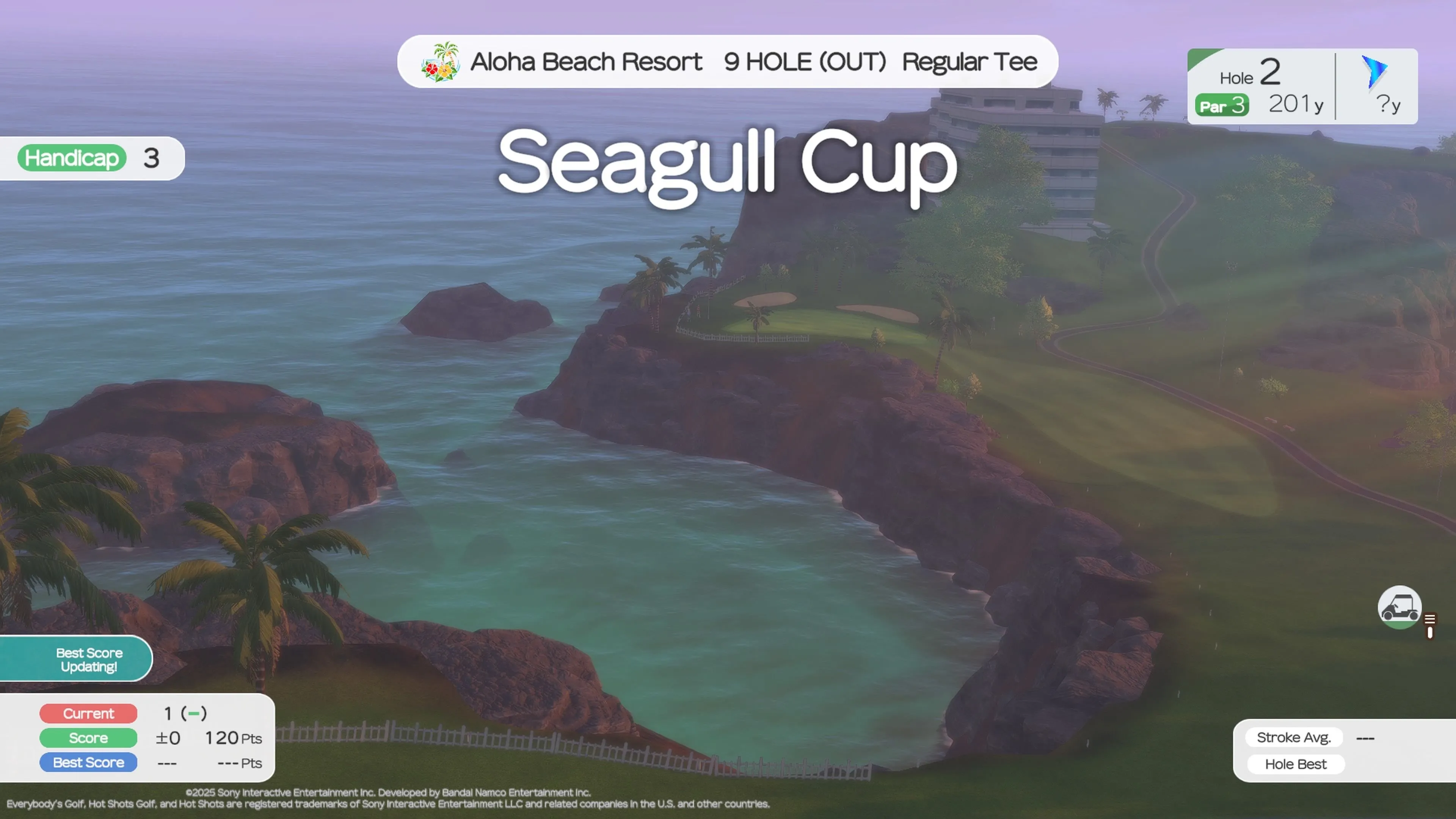 Giao diện của chế độ chơi Challenge Mode hoặc World Tour trong Everybody's Golf Hot Shots, cho thấy sự &quot;cày cuốc&quot; cần thiết để mở khóa nội dung.