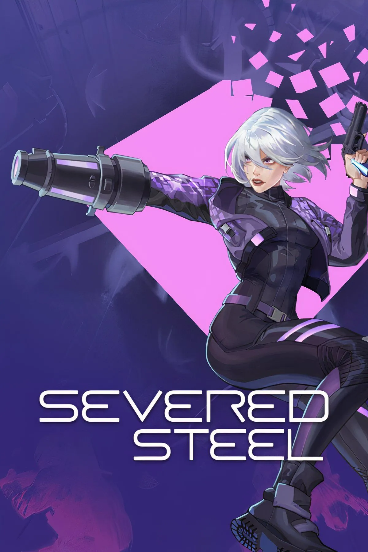 Giao diện menu hoặc một cảnh hành động mãn nhãn trong game Severed Steel, thể hiện sự hỗn loạn của chiến trường