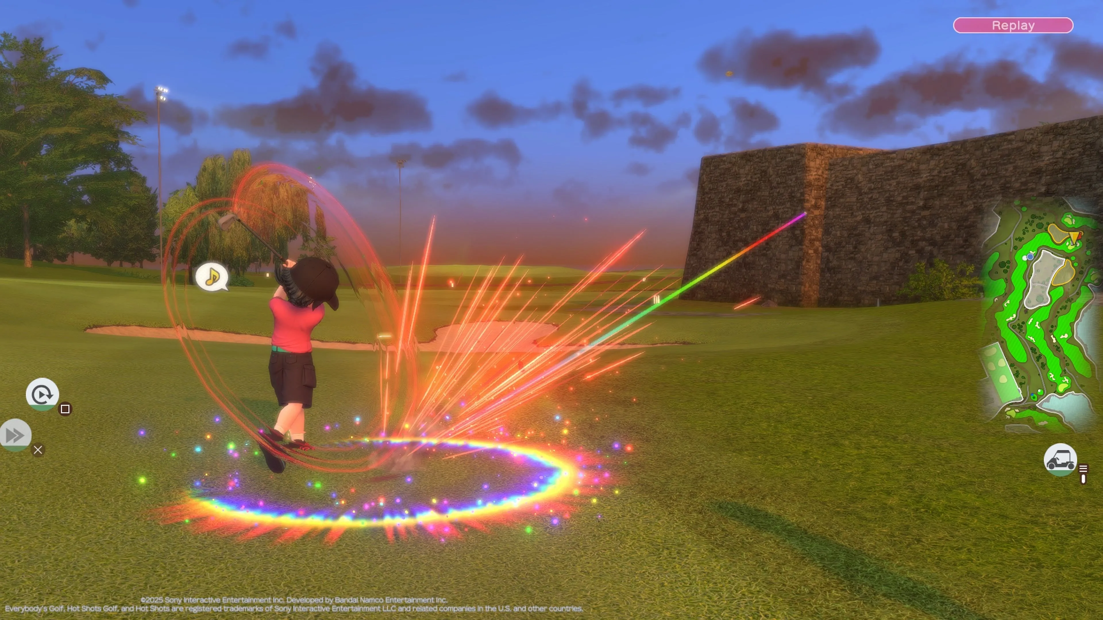 Giao diện nâng cấp kỹ năng hoặc tùy chỉnh nhân vật trong Everybody's Golf Hot Shots, thiếu đi sự chiều sâu và cơ chế độc đáo so với các phiên bản trước.