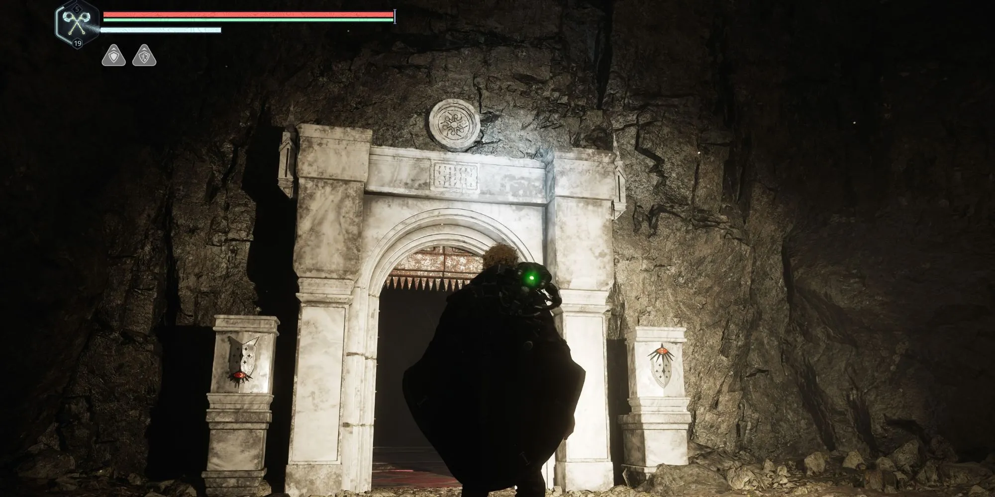 Khung cảnh thế giới bán mở đầy tàn tích khuyến khích khám phá trong game Hell Is Us