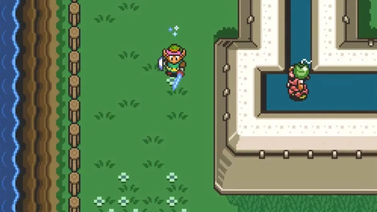 Link chạy nước rút trong The Legend Of Zelda: A Link To The Past