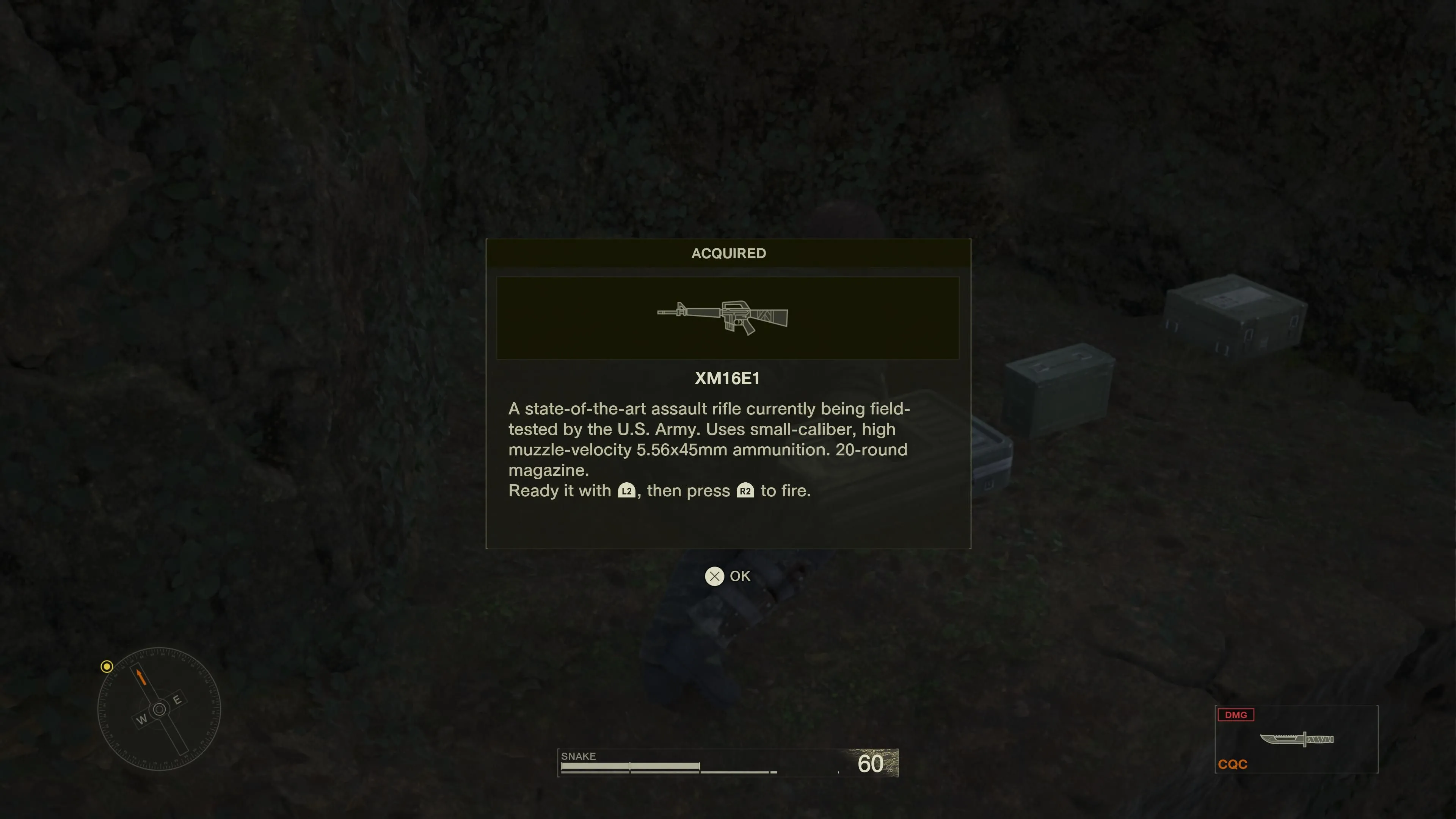 Naked Snake sẵn sàng chiến đấu với khẩu súng được mô phỏng chi tiết trong Metal Gear Solid Delta: Snake Eater