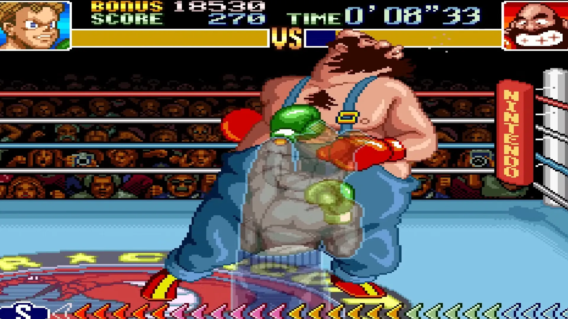 Nhân vật chiến đấu với Bear Hugger trong Super Punch-Out trên SNES