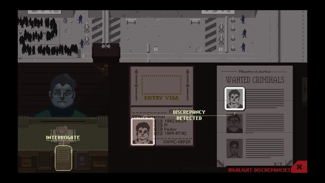 Nhân viên hải quan Papers, Please tìm ra điểm không khớp trên giấy tờ của người nhập cảnh