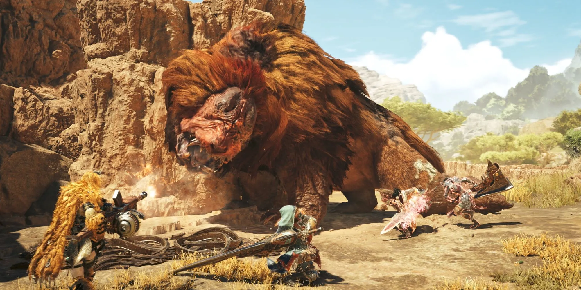 Quái vật khổng lồ trong Monster Hunter Wilds, minh họa cho những thử thách săn bắn cam go và thế giới rộng lớn của game.
