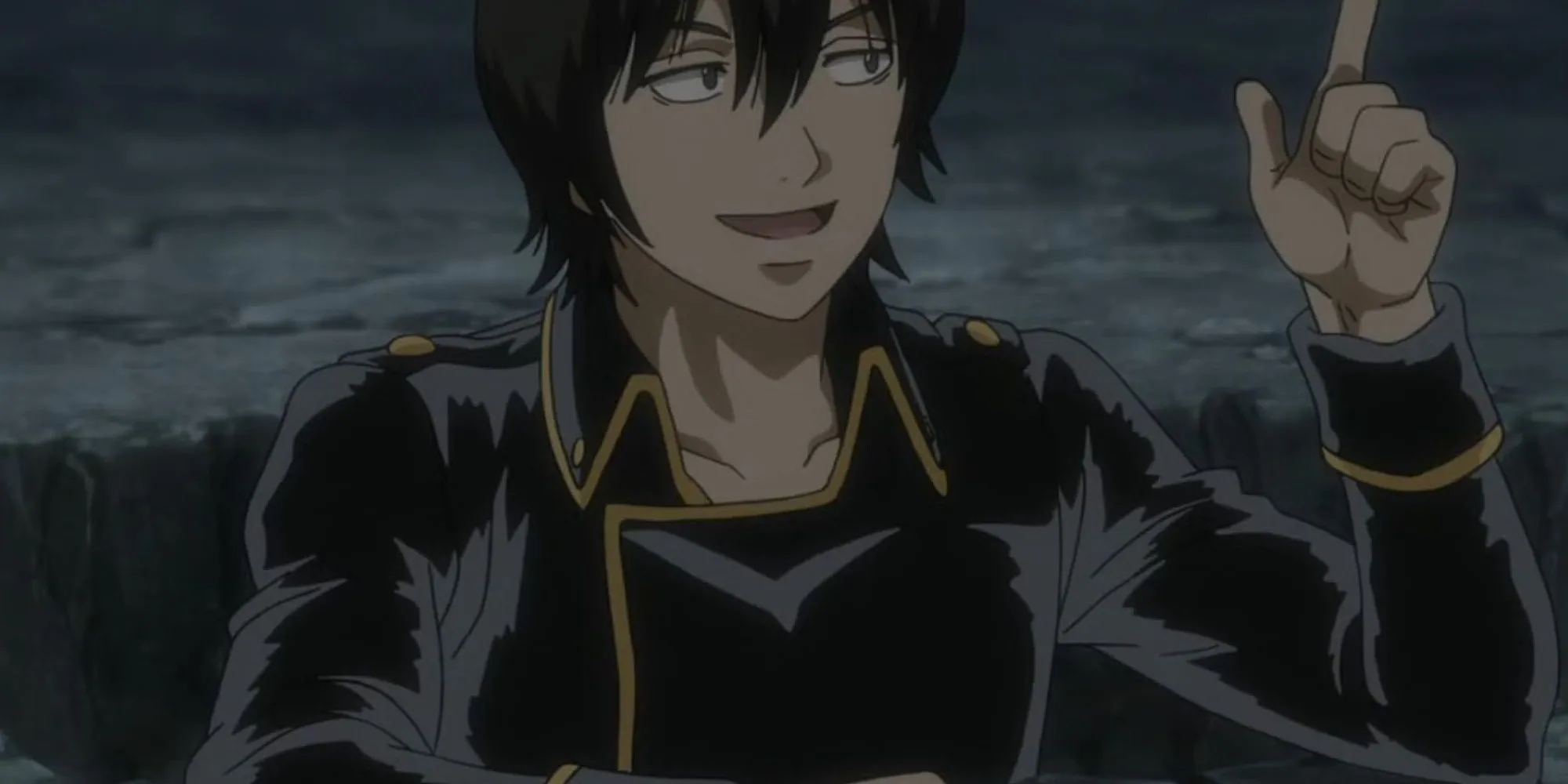 Sagaru Yamazaki trong đồng phục Shinsengumi, gương mặt nghiêm túc nhưng thường bị trêu chọc trong Gintama