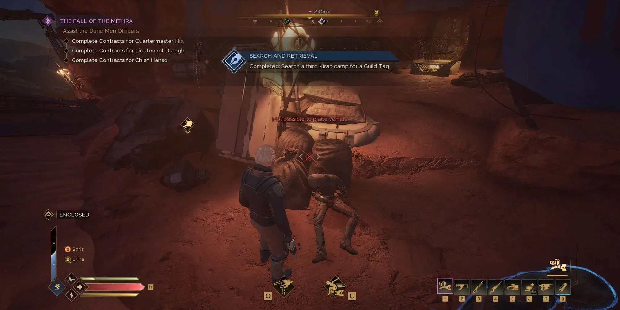 Xác của Spice Worker thứ ba ẩn mình giữa đống phế liệu, nơi chứa thẻ guild trong Dune Awakening